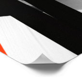 Rood Zwart en Wit Abstract Poster (Hoek)
