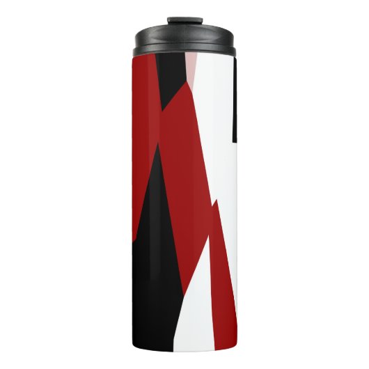 Rood zwart en wit abstract   thermosbeker (Voorkant)