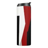 Rood zwart en wit abstract   thermosbeker (Gedraaid links)