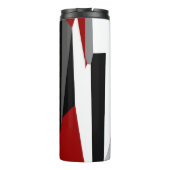 Rood zwart en wit abstract   thermosbeker (Achterkant)