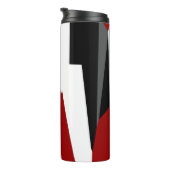 Rood zwart en wit abstract   thermosbeker (Geroteerd rechts)