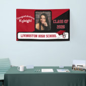 Rood, zwart en wit Afstuderen Spandoek (Beurs)