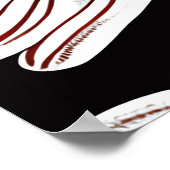 Rood Zwart en Wit Art Nouveau Bloem Poster (Hoek)