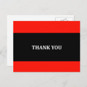 Rood, zwart en wit Bedankt Briefkaart (Voorkant / Achterkant)