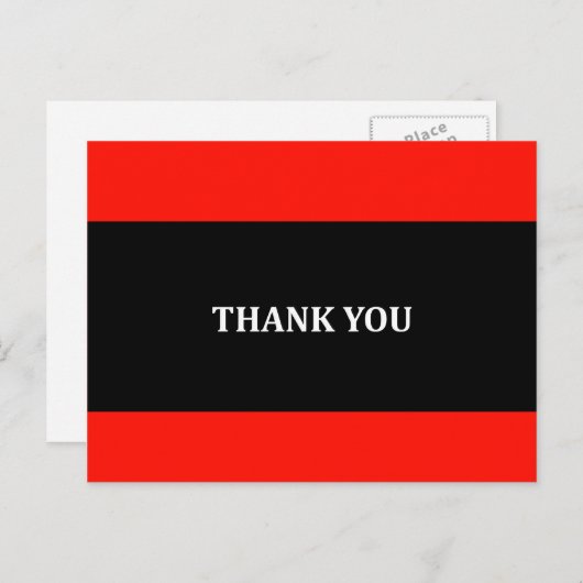 Rood, zwart en wit Bedankt Briefkaart (Voorkant / Achterkant)