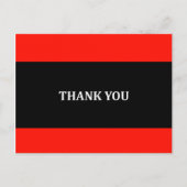 Rood, zwart en wit Bedankt Briefkaart (Voorkant)