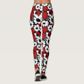 Rood, zwart en wit bloemen grillig leggings (Achterkant)