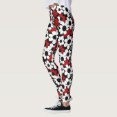 Rood, zwart en wit bloemen grillig leggings (Links)