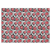 Rood, zwart en wit bloemen patroon tafelkleed (Voorkant (Horizontaal))