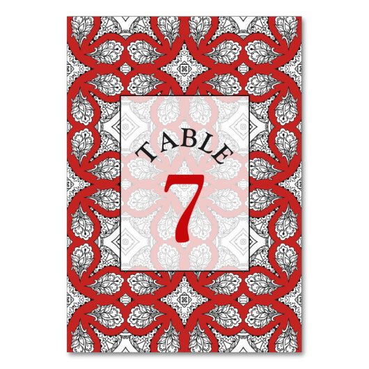 Rood, zwart en wit bruiloft kaart (Achterkant)