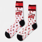 Rood, zwart en wit Cheerleader Girl Sokken (Links)