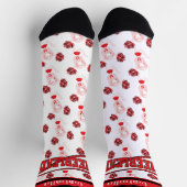 Rood, zwart en wit Cheerleader Girl Sokken (Top)