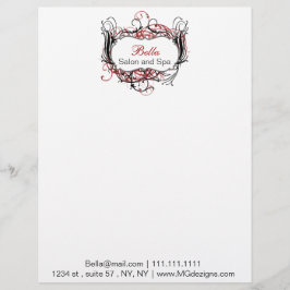 rood, zwart en wit chic briefpapier gepersonaliseerd briefhoofd