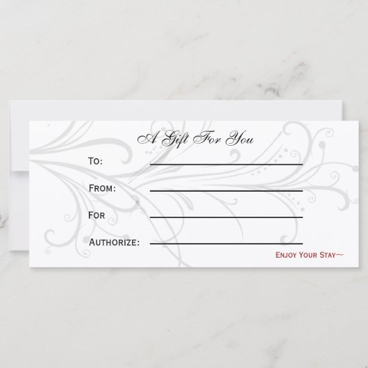 Rood, zwart en wit Chic-cadeaubonnen (Achterkant)