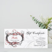 Rood, zwart en wit Chic-cadeaubonnen (Staand voorkant)