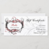 Rood, zwart en wit Chic-cadeaubonnen (Voorkant)