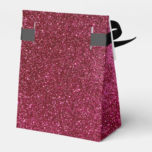 Rood Zwart en Wit Chique Moderne Bruiloft Glitter Bedankdoosjes (Achterkant)