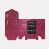 Rood Zwart en Wit Chique Moderne Bruiloft Glitter Bedankdoosjes (Uitgevouwen)