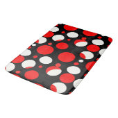 Rood Zwart en Wit Cirkelpatroon Badmat (Gekanteld)