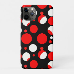 Rood Zwart en Wit Cirkelpatroon Case-Mate iPhone Case