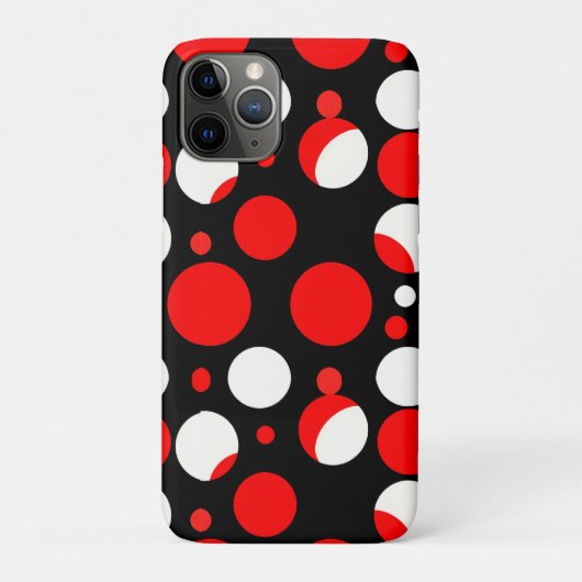 Rood Zwart en Wit Cirkels Patroon Case-Mate iPhone Case (Achterkant)