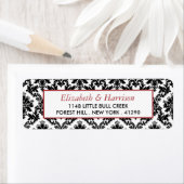  Rood, Zwart en Wit Damasgordijn Etiket (Insitu)