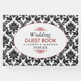 Rood, Zwart en Wit Damasgordijn Gastenboek