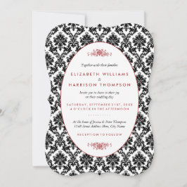 Rood, Zwart en Wit Damasgordijn Kaart