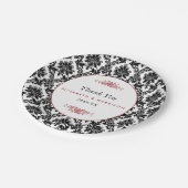 Rood, Zwart en Wit Damasgordijn Papieren Bordje (Gekanteld)