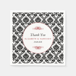 Rood, Zwart en Wit Damasgordijn Servetten