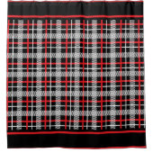 Rood, zwart en wit douchegordijn (Voorkant)