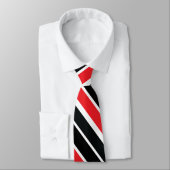 Rood zwart en wit, dubbelstreept stropdas (Gebonden)