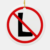Rood Zwart en Wit Geen L Keramisch Ornament (Achterkant)