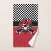 Rood, zwart en wit gekalibreerd racisme bad handdoek (Handdoek)