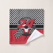 Rood, zwart en wit gekalibreerd racisme bad handdoek (Wasdoekje)