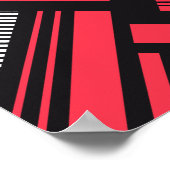 Rood, zwart en wit geometrisch patroon poster (Hoek)
