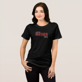 Rood, zwart en wit geometrisch pixelpatroon Tri-Blend shirt