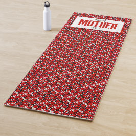 Rood, zwart en wit geometrisch pixelpatroon yogamat