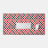 Rood Zwart en Wit Geruit Bureaumat (Keyboard & Muis)