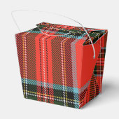 Rood zwart en wit geruit patroon afhaalmaaltijd bedankdoosjes (Achterkant)