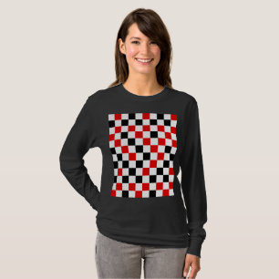 Rood Zwart en Wit Geruit T-shirt