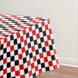 Rood Zwart en Wit Geruit Tafelkleed