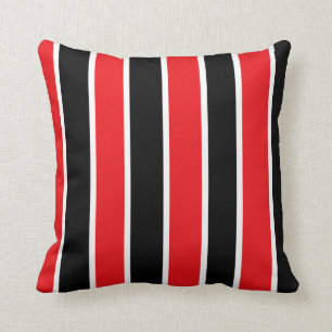 Rood zwart en wit gestreept kussen