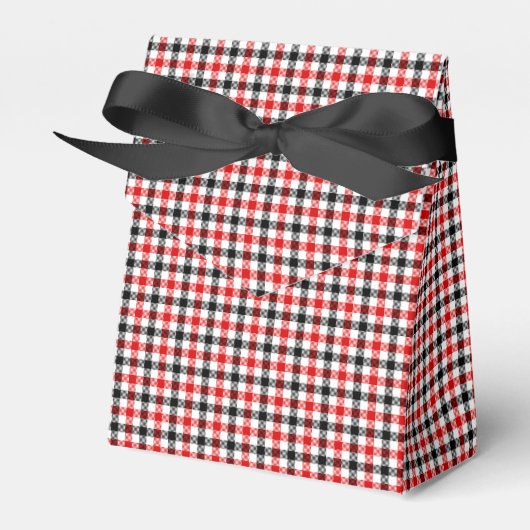 Rood Zwart en Wit Gingham Karo Bedankdoosjes (Voorkant Zijde)