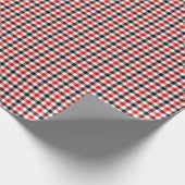 Rood Zwart en Wit Gingham Karo Cadeaupapier (Hoek)