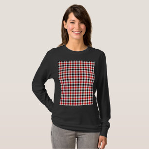 Rood Zwart en Wit Gingham Karo T-shirt