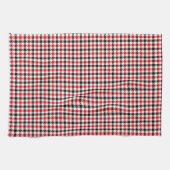 Rood Zwart en Wit Gingham Karo Theedoek (Horizontaal)