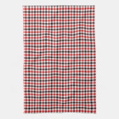 Rood Zwart en Wit Gingham Karo Theedoek (Verticaal)