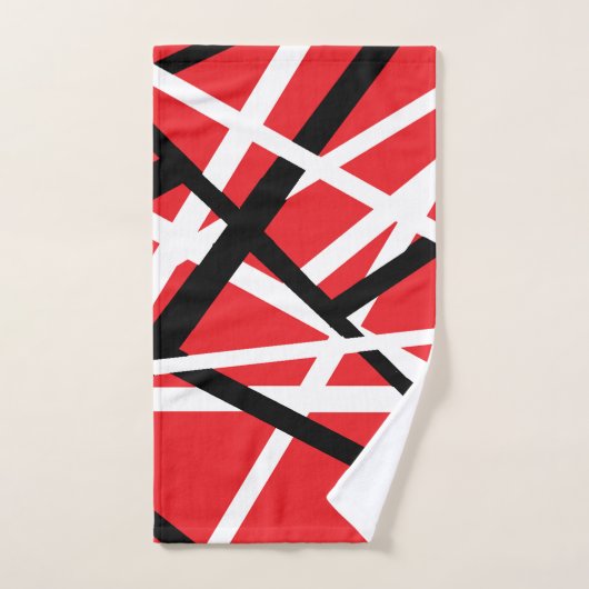 Rood, Zwart en Wit Grafisch Bad Handdoek (Handdoek)