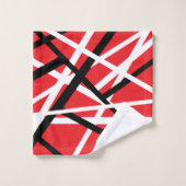 Rood, Zwart en Wit Grafisch Bad Handdoek (Wasdoekje)
